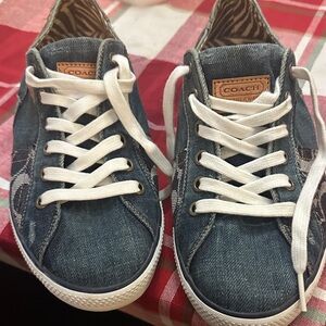 Coach Blue Denim Sneakers with White Accents